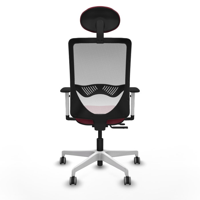 PIQUERAS Y CRESPO Silla de oficina Zulema con mecanismo Sincro/Traslack, Tela Granate y Malla Blanca PIQUERAS Y CRESPO Silla de oficina Zulema con mecanismo Sincro/Traslack, Tela Granate y Malla Blanca