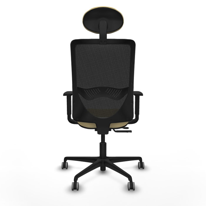 PIQUERAS Y CRESPO Silla de oficina Zulema Crema/Negro con mecanismo Sincro/Traslack