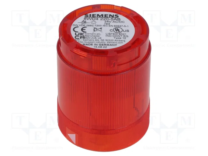 SIEMENS 8WD4220-5AB Señalizador Luminoso LED Rojo 24VDC SIEMENS 8WD4220-5AB Señalizador Luminoso LED Rojo 24VDC