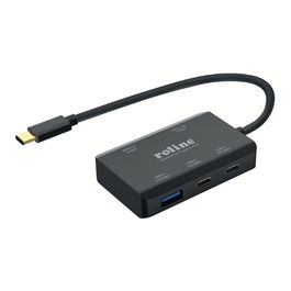 ROLINE Hub USB 3.2 Gen 2, 4 Puertos (2x USB-A + 2x USB-C) con PD, Incluye Cable de Conexión