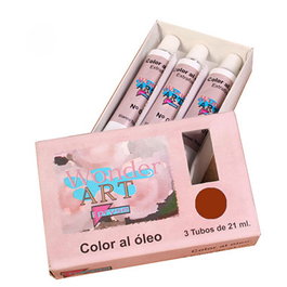 Wonder Art by Pryse Caja de 3 tubos de óleo 21ml Siena Tostado Nº.36