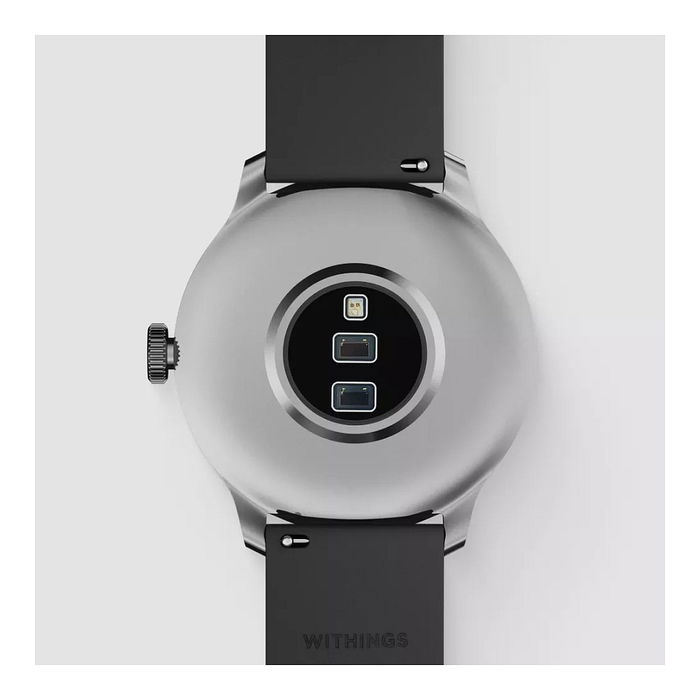 Withings ScanWatch Light - Reloj inteligente híbrido OLED de acero inoxidable 37 mm, negro y oro, monitor de sueño y frecuencia cardíaca, 30 días batería