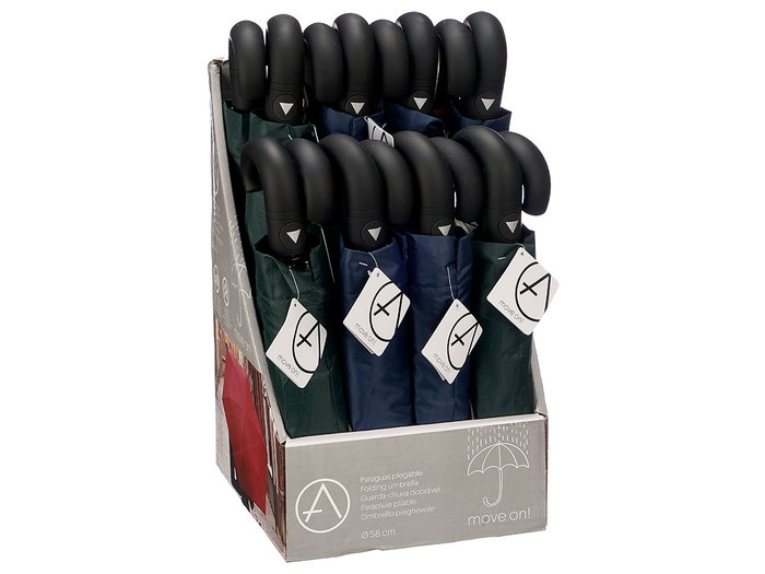 Arte Regal Paraguas Plegable Curvo Automático Surtido Neutros 35x12x6 cm (Set de 16)