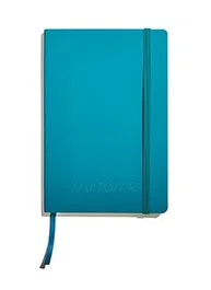 Muitomas NOTESA5BL Cuaderno y Block A5 Azul con Tapa Blanda, Cierre Elástico y Papel Rayado Marfil - 13 x 21 cm