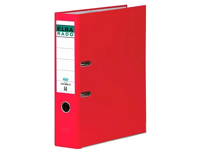 Elba Archivador de Palanca Rado Chic Folio Rojo Lomo 80 mm Cartón Forrado