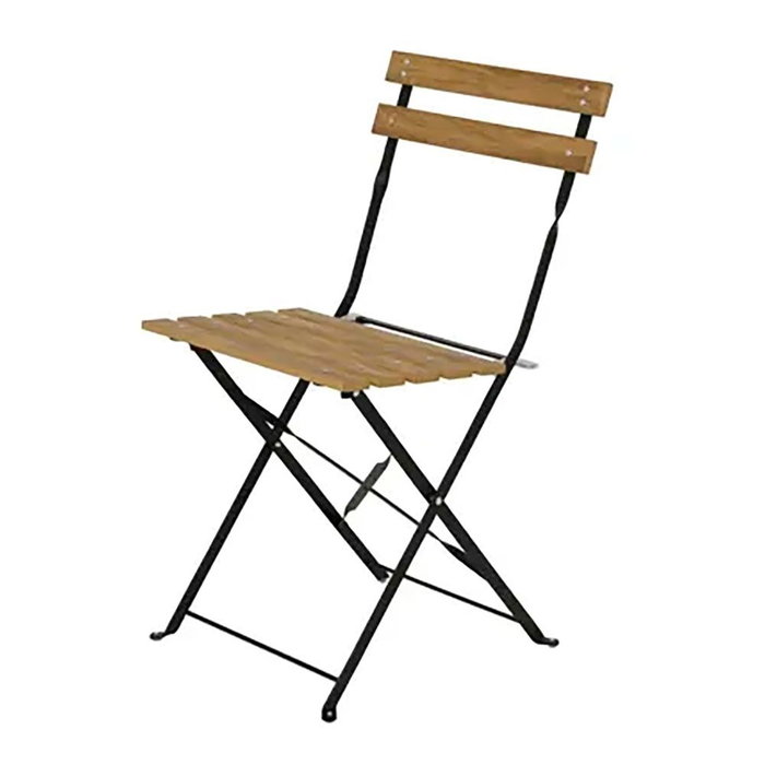 Outdoor Living By Decoris Conjunto Mesa y 2 Sillas Leeds Plegable, Madera Sintética y Acero, Marrón, Modelo Leeds - Mesa 60x60x71.5 cm, Silla 41x37x79 cm