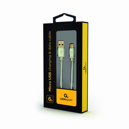 GEMBIRD Cable USB 2.0 Micro-USB B a USB A de 1,8 m Blanco con Conectores Chapados en Oro