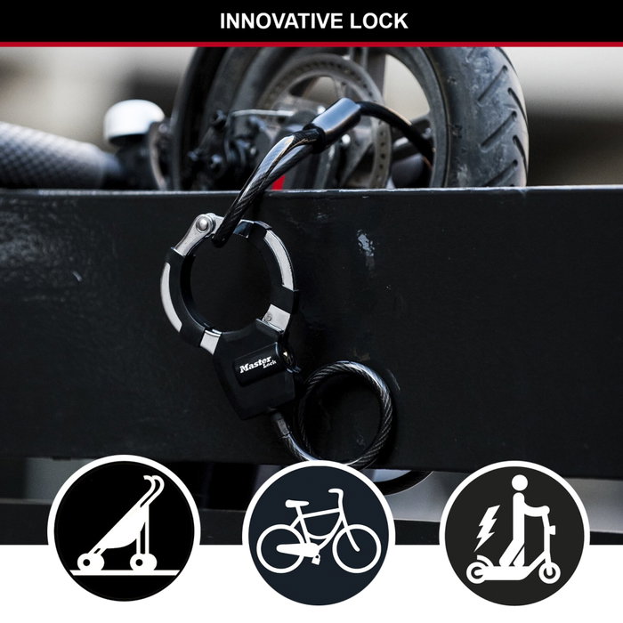 Master Lock Cable de bloqueo de llave con esposas - 1 m Master Lock Cable de bloqueo de llave con esposas - 1 m