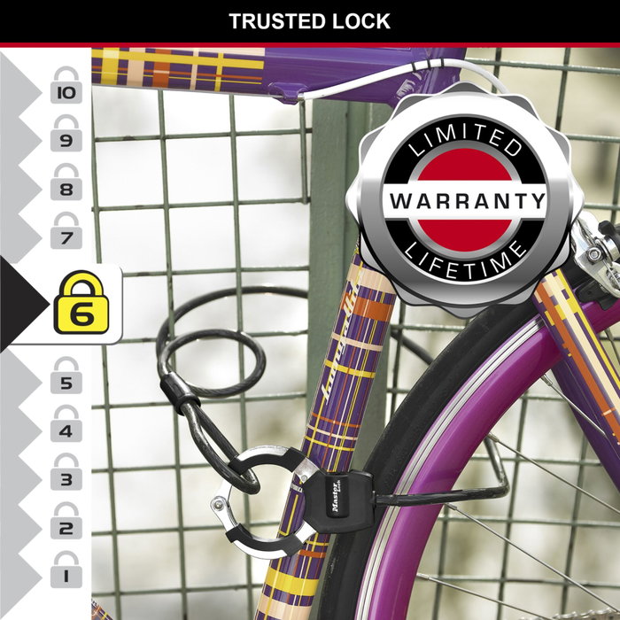 Master Lock Cable de bloqueo de llave con esposas - 1 m Master Lock Cable de bloqueo de llave con esposas - 1 m