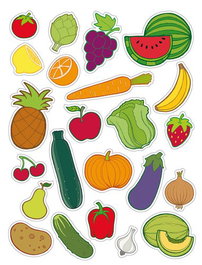 Gomets Apli Tematicos Bolsa 3H Removibles Frutas Y Verduras 69 Uds. (11439) (Set de 5)