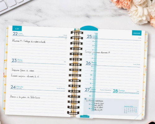 Finocam Agenda Docente 2025-2026 Magistral Design 4º 155x212 Semana Vista Horizontal Flowers Ref. 533580226
