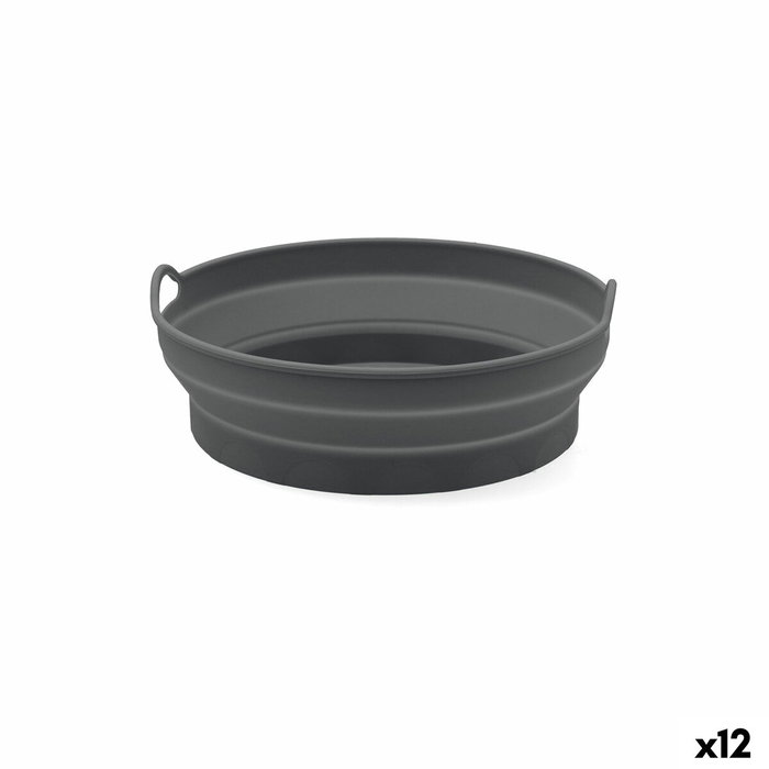 Quid Cesta Redonda Silicona Plegable Naturalia 20x20x7 cm Gris (12 Unidades) inevitable