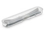 Leknes Set de 4 Cubiertos de Plástico PP para Picnic, Color Gris y Transparente, Cuchara 17.5cm, Tenedor 17.5cm, Cuchillo 19cm, Apto para Lavavajillas (Set de 24)