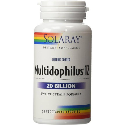 SOLARAY Multidophilus 12 con 12 cepas de microbiota e inulina, 50 VegCaps