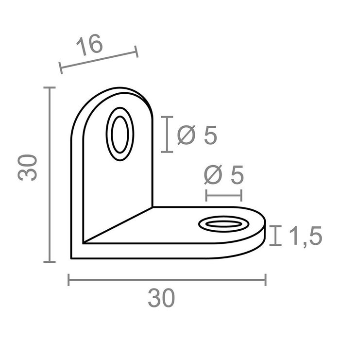 Edm Ángulo refuerzo AN24 30 x 30 x 16 mm