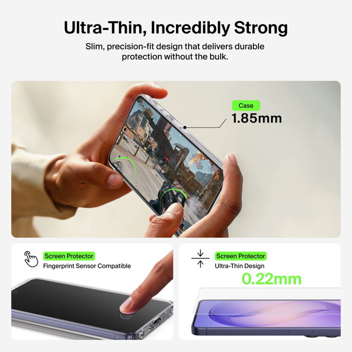 Belkin 3 en 1 Bundle para Samsung Galaxy S26 Ultra: Protector de Pantalla, Lente de Cámara y Funda SheerForce Clear