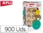 Apli Gomets Autoadhesivo Smile Oro Cara Feliz Rollo 900 Unidades 20 mm