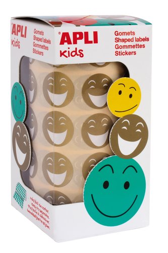 Apli Gomets Circulares Cara Feliz Oro de 20mm