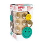 Apli Gomets Circulares Cara Feliz Oro de 20mm