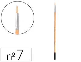 Liderpapel Pincel nº 7 Punta Redonda Cerdas para Óleo y Acrílica Certificado FSC