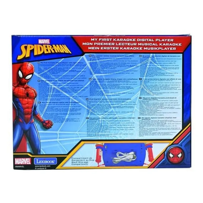 LEXIBOOK Altavoz Karaoke Bluetooth Spiderman Marvel con 2 Micrófonos LEXIBOOK Altavoz Karaoke Bluetooth Spiderman Marvel con 2 Micrófonos