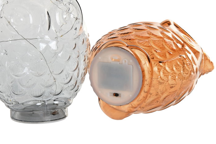 DKD Home Decor Decoración Luminosa de Cristal Búho (Surtido de 2) DKD Home Decor Decoración Luminosa de Cristal Búho (Surtido de 2)