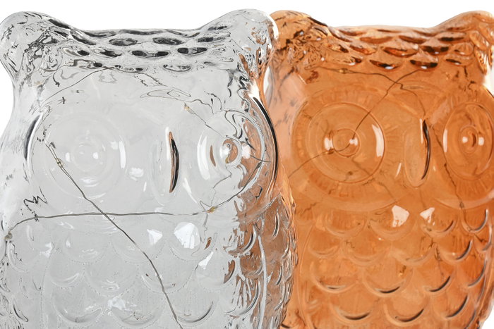 DKD Home Decor Decoración Luminosa de Cristal Búho (Surtido de 2) DKD Home Decor Decoración Luminosa de Cristal Búho (Surtido de 2)