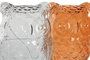 DKD Home Decor Decoración Luminosa de Cristal Búho (Surtido de 2)