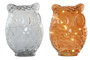 DKD Home Decor Decoración Luminosa de Cristal Búho (Surtido de 2)