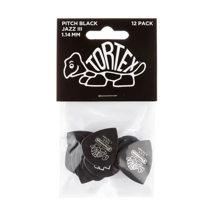Dunlop Púas Tortex Pitch Black Jazz III 1,14 mm (pack de 12) Dunlop Púas Tortex Pitch Black Jazz III 1,14 mm (pack de 12)