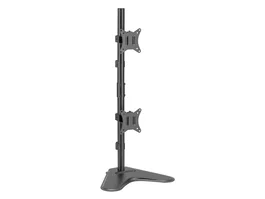 Ergotron Equip 650128 - Soporte de Mesa para 2 Monitores Vertical (17-32", Hasta 9kg/Monitor, VESA 100x100, Negro)