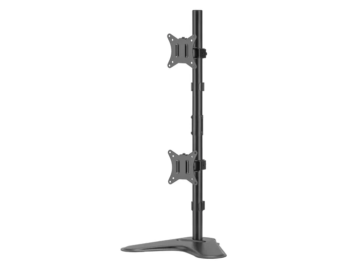 Ergotron Equip 650128 - Soporte de Mesa para 2 Monitores Vertical (17-32", Hasta 9kg/Monitor, VESA 100x100, Negro)