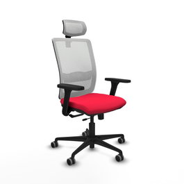 PIQUERAS Y CRESPO Silla de oficina Haches con mecanismo Sincro/Traslack, Rojo y Blanco
