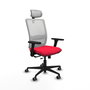 PIQUERAS Y CRESPO Silla de oficina Haches con mecanismo Sincro/Traslack, Rojo y Blanco