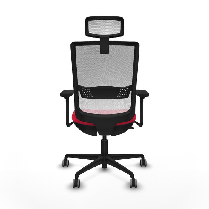 PIQUERAS Y CRESPO Silla de oficina Haches con mecanismo Sincro/Traslack, Rojo y Blanco