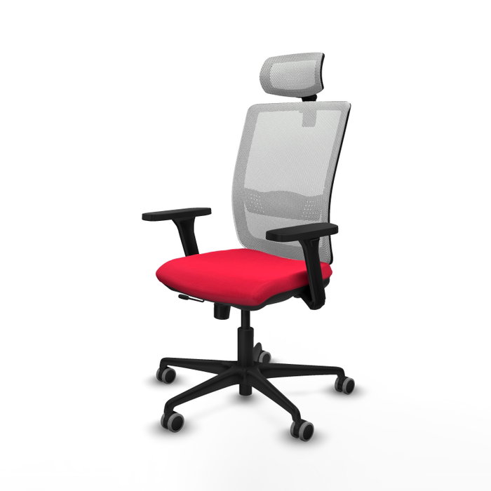 PIQUERAS Y CRESPO Silla de oficina Haches con mecanismo Sincro/Traslack, Rojo y Blanco
