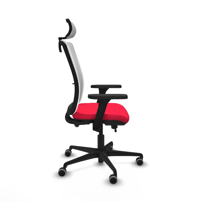 PIQUERAS Y CRESPO Silla de oficina Haches con mecanismo Sincro/Traslack, Rojo y Blanco