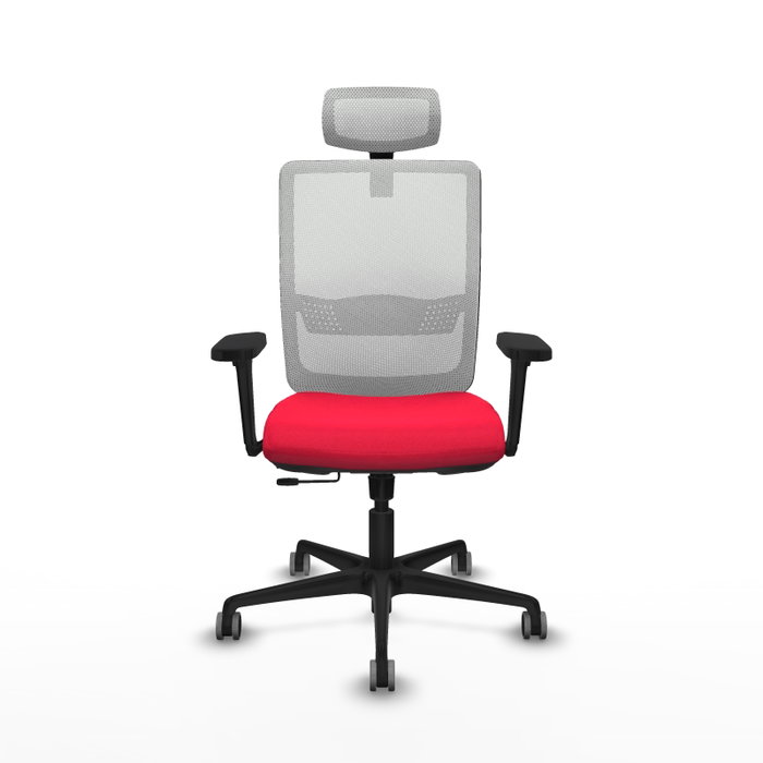 PIQUERAS Y CRESPO Silla de oficina Haches con mecanismo Sincro/Traslack, Rojo y Blanco