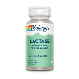 Solaray Lactasa 40 mg 100 Cápsulas Suplemento para Intolerancia a la Lactosa