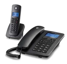 Motorola C4201 Teléfono DECT/analógico con Identificador de llamadas, Negro
