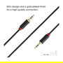 SBS TECABLE35KR Cable de Audio 3.5mm Macho a Macho 1.5m Negro, Conector Recto Chapado en Oro, Para Auriculares, Altavoces