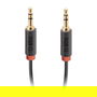 SBS TECABLE35KR Cable de Audio 3.5mm Macho a Macho 1.5m Negro, Conector Recto Chapado en Oro, Para Auriculares, Altavoces