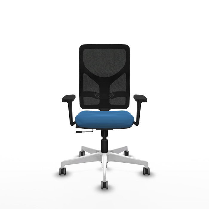 PIQUERAS Y CRESPO Silla de oficina Motilla Azul claro y Negro con Brazos 3D