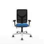 PIQUERAS Y CRESPO Silla de oficina Motilla Azul claro y Negro con Brazos 3D