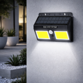 Aplique Solar LED IP65 con Sensor PIR y Batería 3,7V 1.200Ma COB