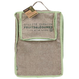 Cook Concept Bolsa Conserva Reutilizable Tela para Fruta y Verdura con Asa 30x5x42 cm