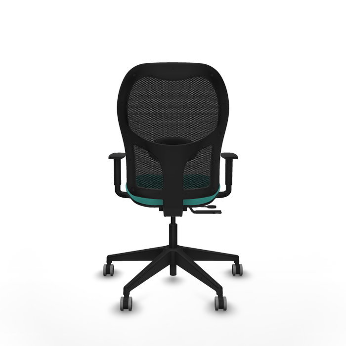 PIQUERAS Y CRESPO Silla de oficina Alocén traslack malla negra y similpiel turquesa PIQUERAS Y CRESPO Silla de oficina Alocén traslack malla negra y similpiel turquesa