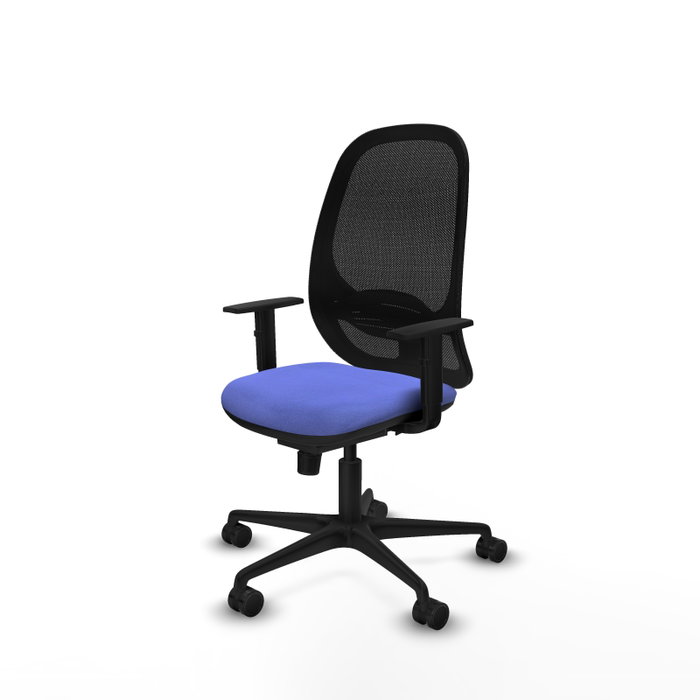 PIQUERAS Y CRESPO Silla de oficina Cilanco con mecanismo Sincro, Azul claro y Negro