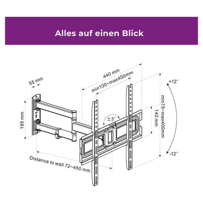 Ultron WM200 Soporte de Pared para Pantalla Plana de 32-60" con Inclinación y Ángulo Ajustable Ultron WM200 Soporte de Pared para Pantalla Plana de 32-60" con Inclinación y Ángulo Ajustable