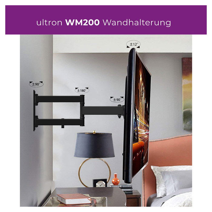 Ultron WM200 Soporte de Pared para Pantalla Plana de 32-60" con Inclinación y Ángulo Ajustable Ultron WM200 Soporte de Pared para Pantalla Plana de 32-60" con Inclinación y Ángulo Ajustable
